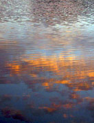 fire reflection on water